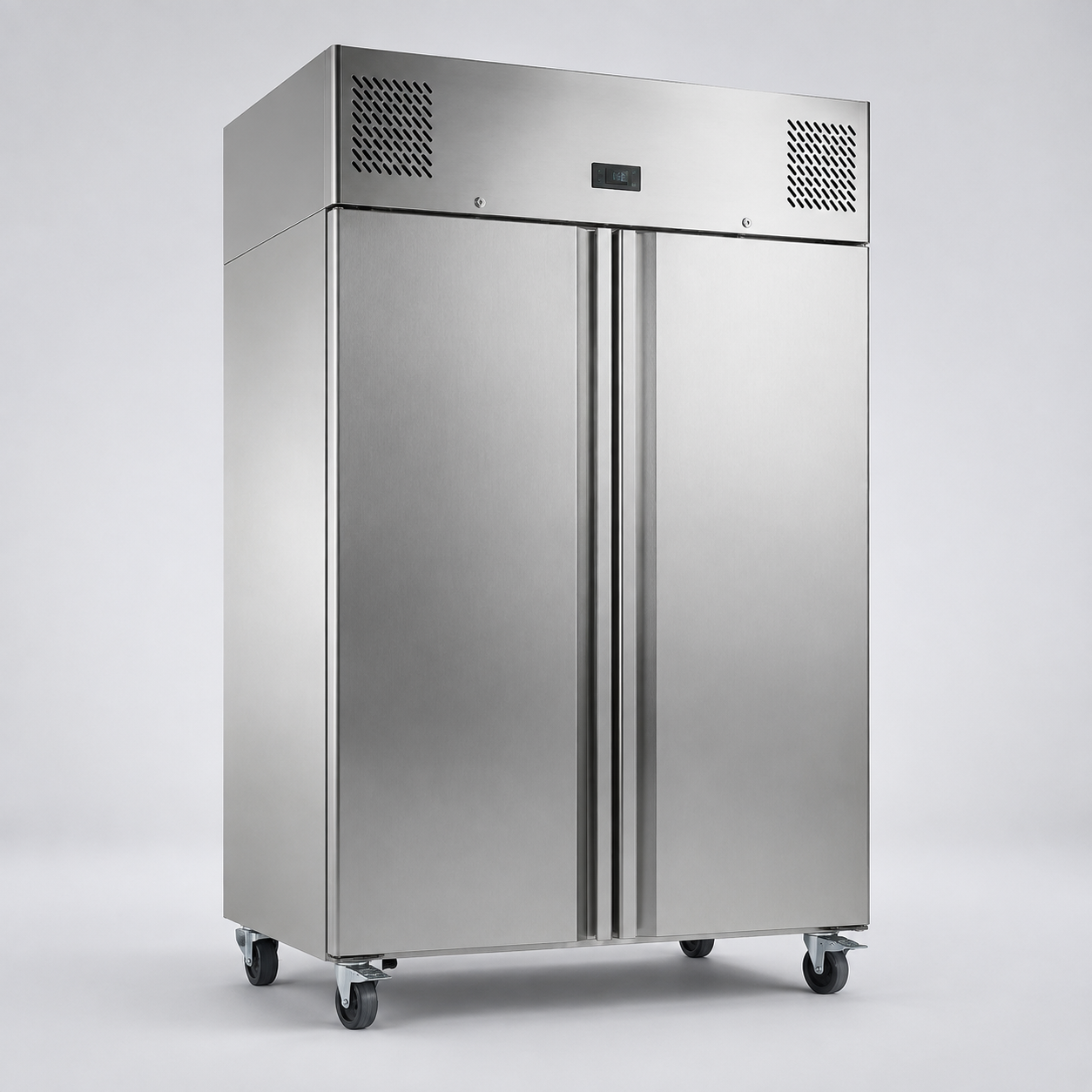 Two-door stainless steel integral commercial refrigerator